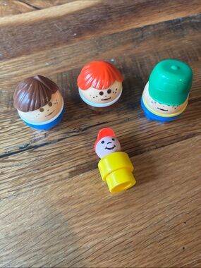 Vintage Used Little Tikes Toddler Tots Chunky Little People lot of 4